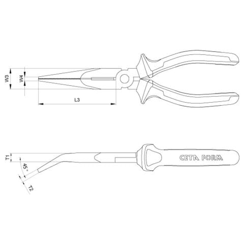 CETAFORM G16 SERİSİ 1000V İZOLELİ EĞRİ KARGABURUN (VDE ONAYLI) G16-18-0200