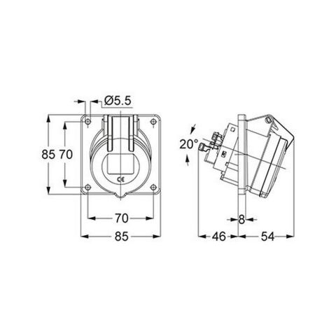 METE ENERJİ 5X16A. IP44 MAKİNE PRİZİ EĞİK VİDALI BAĞLANTI T12757V