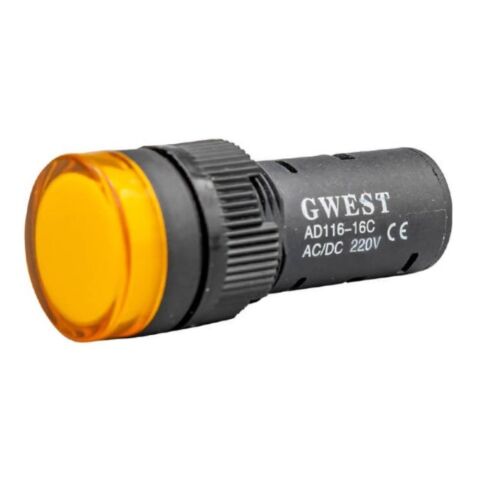 GWEST 16-S 220V 16MM SARI LEDLİ SİNYAL LAMBASI