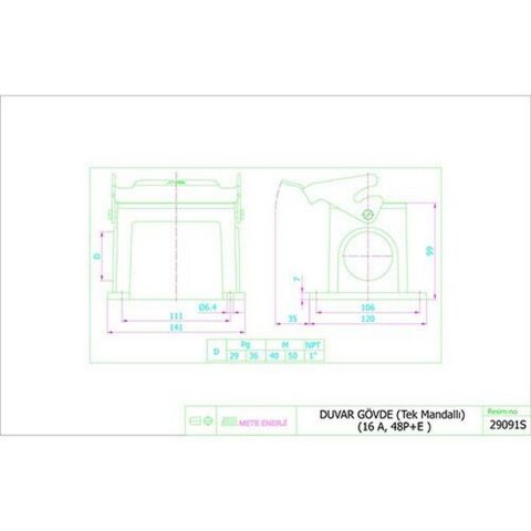 METE ENERJİ 48X16A. ÇOKLU DUVAR GÖVDE MON. TEK METAL  MANDALLI 29091S