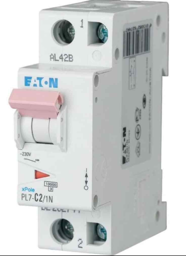 EATON PL7-C2-1N OTOMATİK SİGORTA-10KA-C EĞRİSİ-1X2-EATON