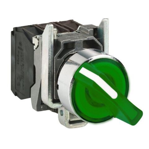 SCHNEIDER 0-1 KALICI IŞIKLI MANDAL BUTON YEŞİL 24V AC-DC LEDLİ 3389110892192