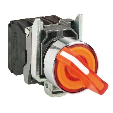 SCHNEIDER TURUNCU EKSİKSİZ IŞIKLI MANDAL BUTON ÇAP 22 2 KONUMLU SABİT 1NA+1NK 24V 3389110892215