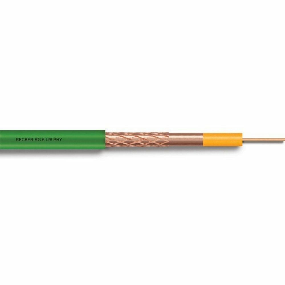 REÇBER RG6 U6 PHV-PVC CU/CU TV KABLOSU REÇBER YEŞİL (100 METRE)