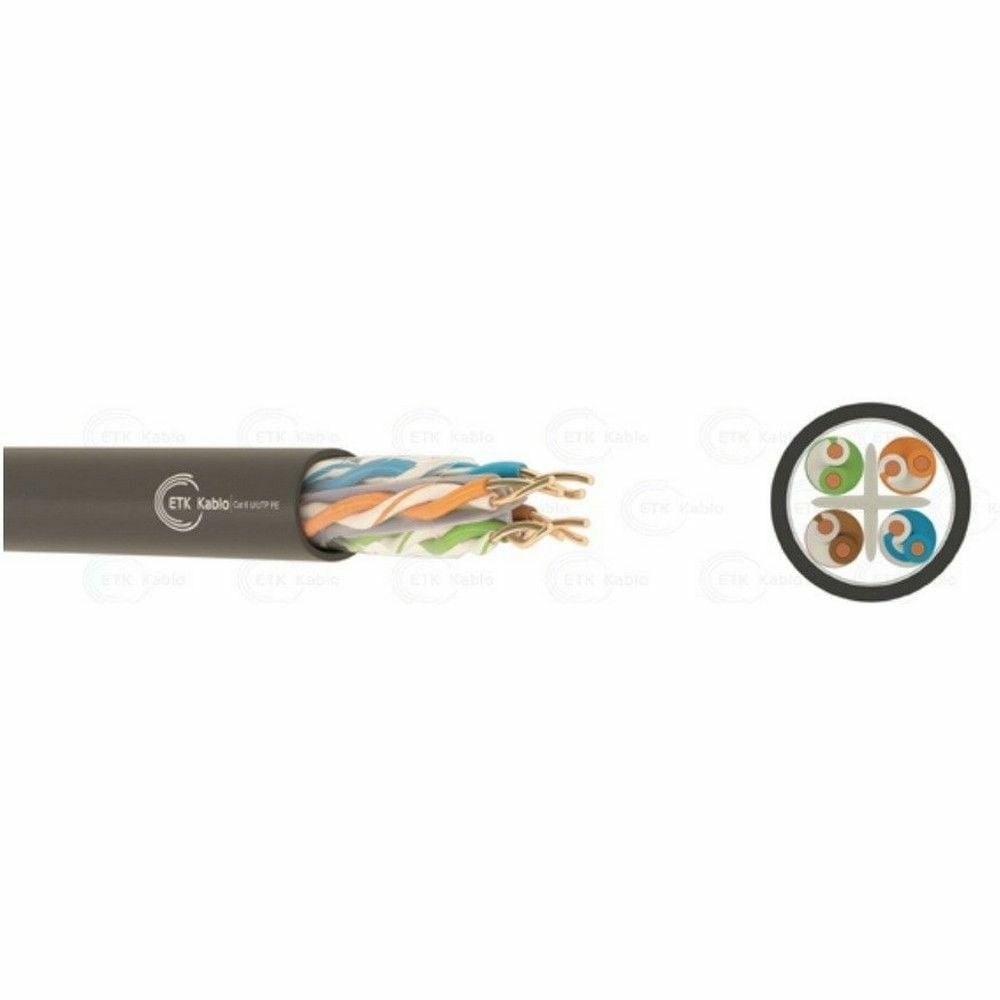 ETK CAT6 U-UTP 4X2X23 PE SİYAH KABLO