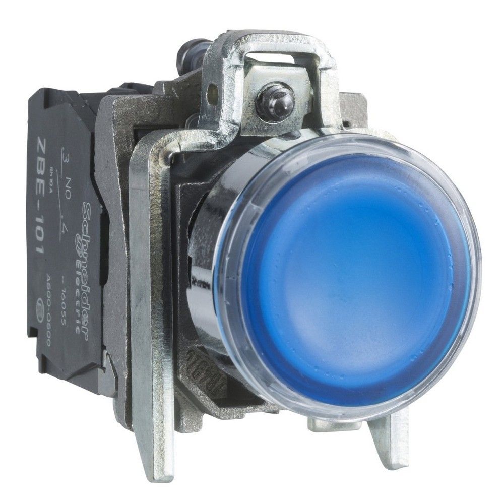 SCHNEIDER MAVİ SIVA ALTI EKSİKSİZ IŞIKLI BUTON ÇAP 22 YAYLI DÖNÜŞ 1NA+1NK 220...240V 3389110119794