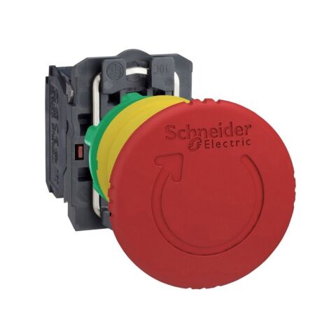SCHNEIDER MANTAR KAFALI KALICI ÇEVİR-ÇEK ACİL DURDURMA BUTONU PLASTİK SERİ 40MM 1NA/1NK 3389110903720