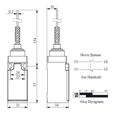 EMAS L3K13SOM101 ACISAL HARK.SPİRAL TELLİ ÇOK YÖNLÜ KOL
