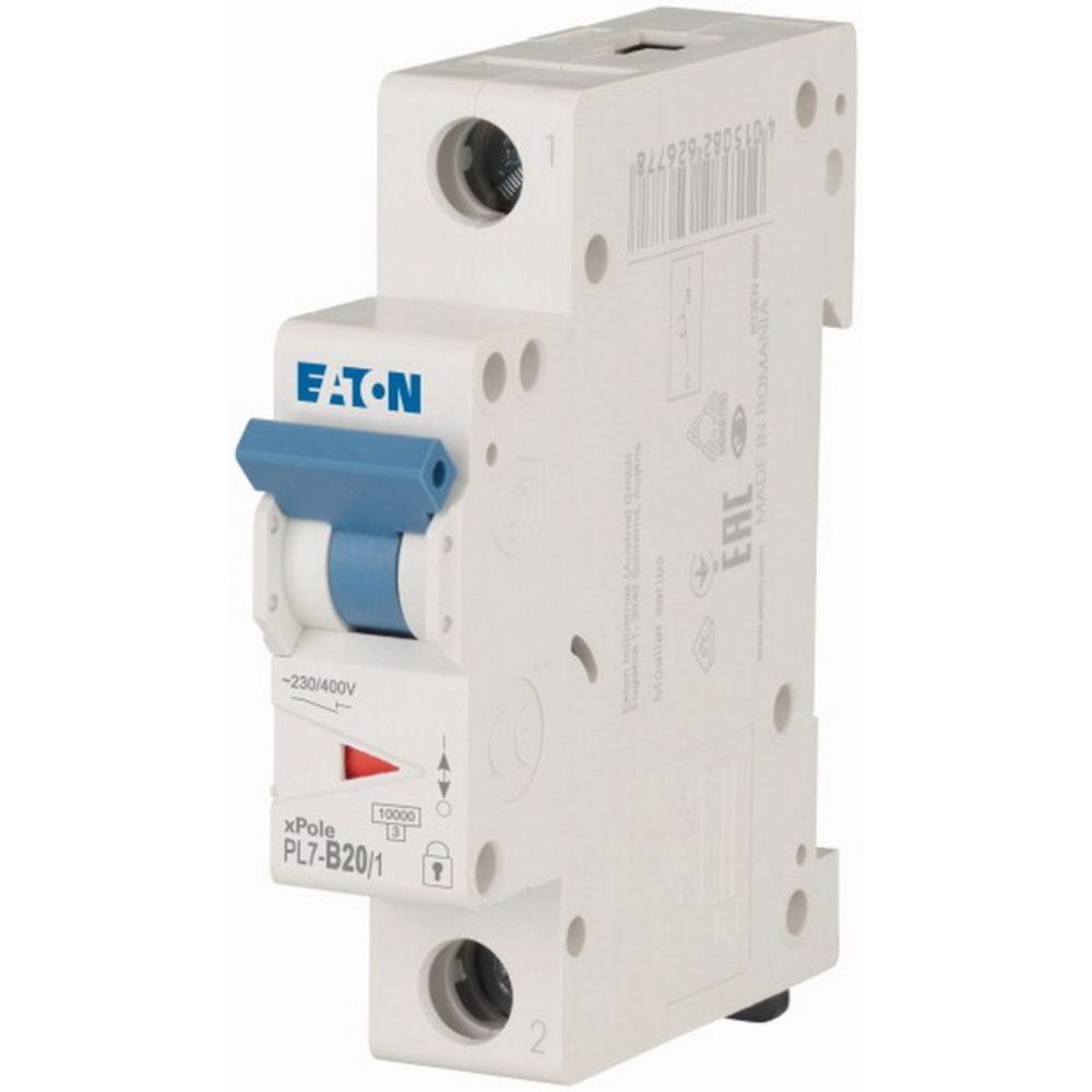 EATON PL7-B20/1 MİNYATÜR DEVRE KESİCİ - 10KA - B EĞRİSİ - 1X20A
