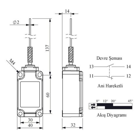 EMAS L52K13SOM101 ACISAL HARK SPİRAL TELLİ ÇOK YÖNLÜ KOL