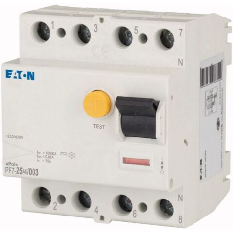 EATON PF7-25/4/003-DE ARTIK AKIM DEVRE KESİCİLER (AC TİPİ) 4X25A, 10KA, 30MA