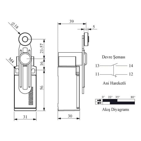 EMAS L5K13MEP122 ACISAL HARK. 18 MM AYAR. PLS MAK KISA DÖNER KOL