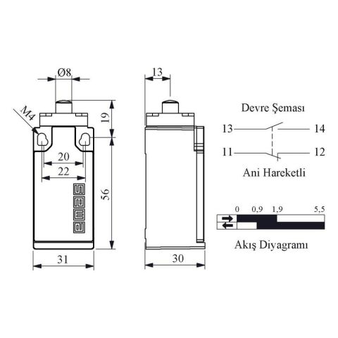 EMAS L5K13PUM211 DOGRUSAL HAREKETLİ METAL PİM