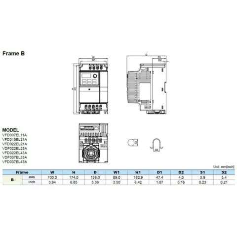 DELTA 2,2KW EL SERİSİ 220V AC-ÇAĞRI VFD022EL21A
