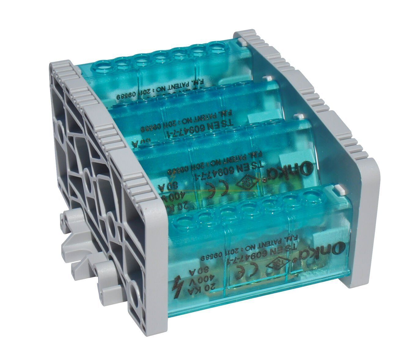 ONKA 6,5X9MM² 2/8 DÖRT KUTUPLU DAĞITICI ÜNİTE, KAPAKLI (ALÇAK TİP) ONKA-2202