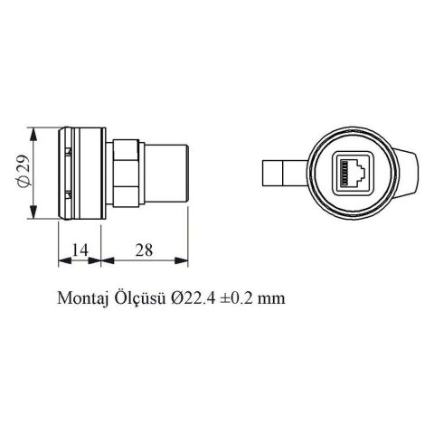 EMAS BRJ45 BRJ45 DİŞİ DİŞİ ETHERNET SOKETİ