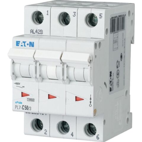 EATON PL7-C50/3 OTOMATİK SİGORTA - 10KA - C EĞRİSİ - 3X50A