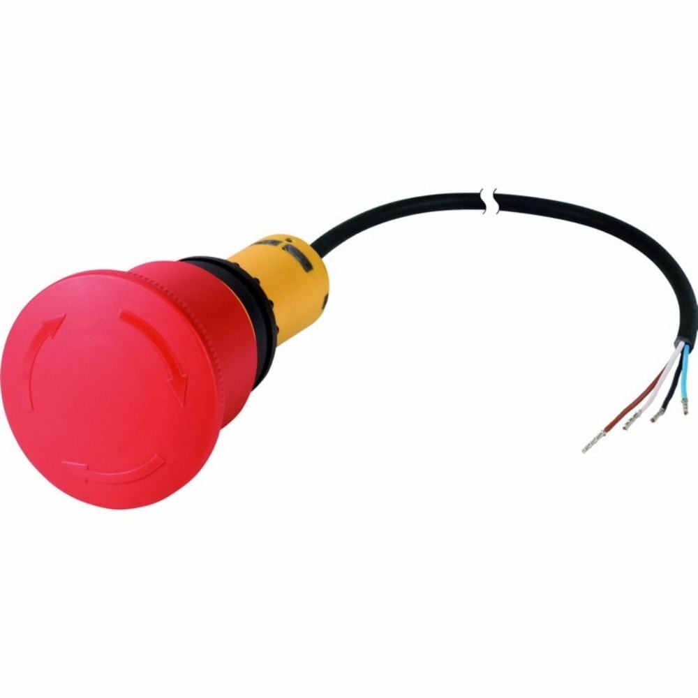 EATON C22-PVT45P-K11-P62 KABLOLU HARİCİ TİP ACİL DURDURMA BUTONU (AÇIK UÇLU, 1M), ÇEVİRMELİ, 45MM, 1NA+1NK