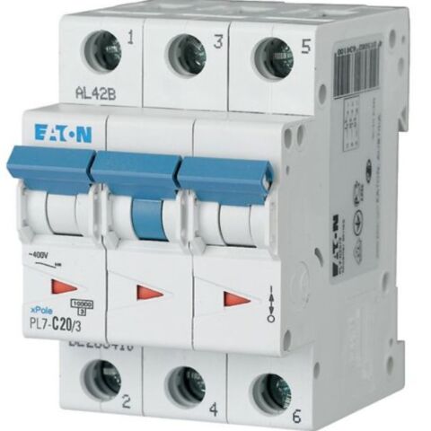 EATON PL7-C20-3 OTOMATİK SİGORTA-10KA-C EĞRİSİ-3X2-EATON 263410
