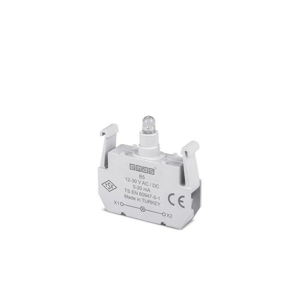 EMAS B5 B SİNYAL BEYAZ LED'Lİ BLOK 12-30 V AC/DC