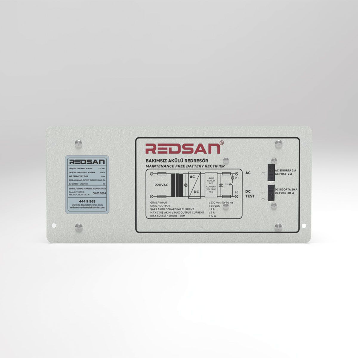 REDSAN 220 VAC -24 VDC -12 AH 5A PANO TİPİ