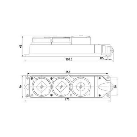 METE ENERJİ 3X25A. 1 AD./1X16A. 2 AD. ÜÇLÜ GRUP PRİZ 401054