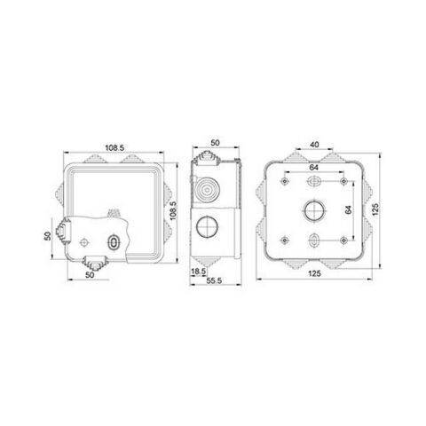 METE ENERJİ 100X100X50 TERMOPLASTİK BUAT GEÇMELİ KAPAK GRİ  40200705