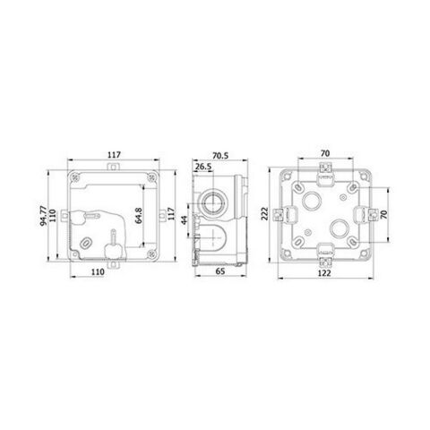 METE ENERJİ 110X110X65 TERMOPLASTİK BUAT GRİ 40201005