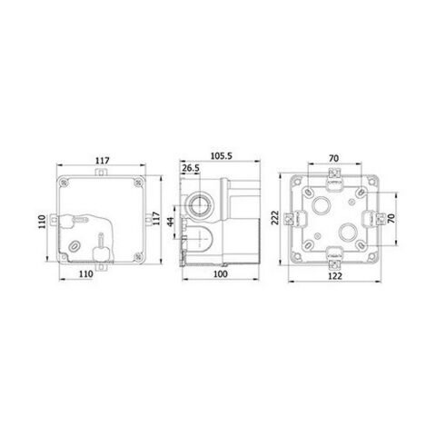 METE ENERJİ 110X110X100 TERMOPLASTİK BUAT DERİN KAPAKLI GRİ 40201205