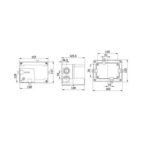 METE ENERJİ 110X150X120 TERMOPLASTİK BUAT DERİN KAPAKLI GRİ 40201605