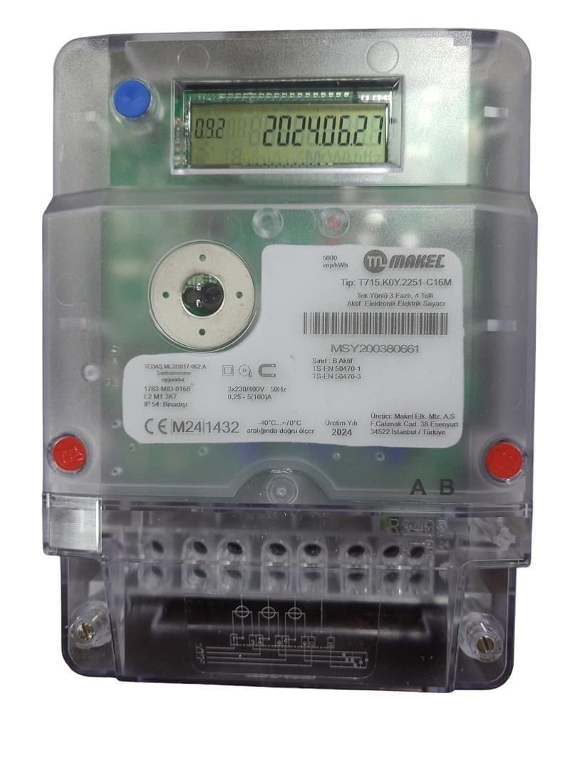 TRİFAZE ELEKTRONİK HABERLEŞMELİ SAYAÇ-MAKEL