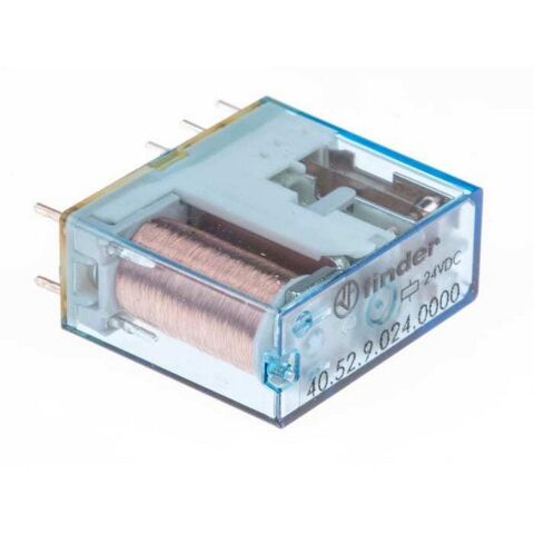FINDER F.40.52.9.024.0000 MİNYA P.C.B. RÖL 2 CO-8A KONT 24V DC PİN:-5 MM