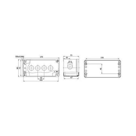METE ENERJİ 80X170X73 BUTON KUTUSU 4 LÜ 402621