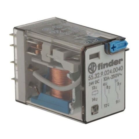 FINDER F.55.32.9.024.0040 GENELKULLANIMLI 2 CO-10 A KONTAKLI 24V DC