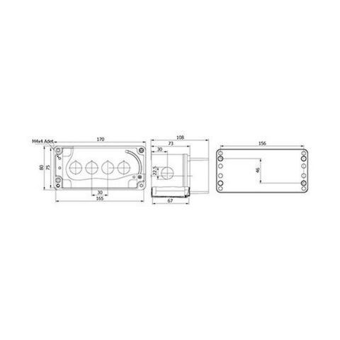 METE ENERJİ 80X170X73 BUTON KUTUSU (KORUMALI) 4 LÜ 402626