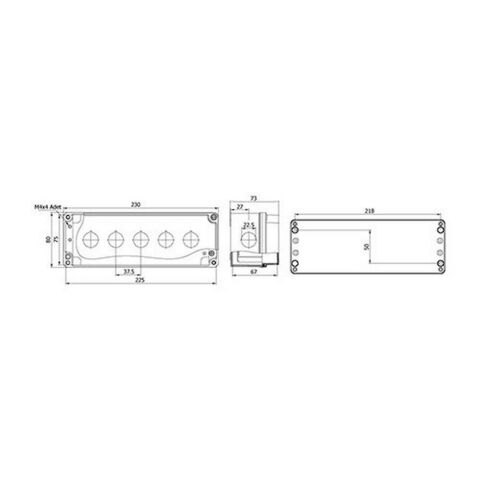 METE ENERJİ 80X230X73 BUTON KUTUSU 6 LI 402631
