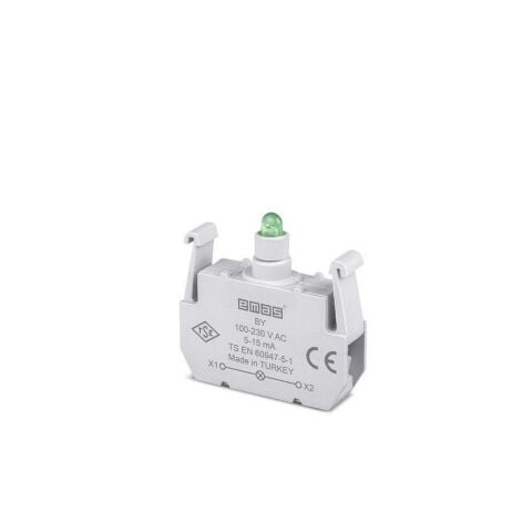 EMAS BY B SİNYAL YEŞİL LED'Lİ BLOK 100-230 V AC