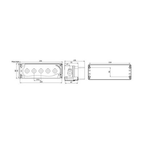 METE ENERJİ 80X230X73 BUTON KUTUSU (KORUMALI ) 5 Lİ 402635