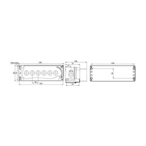 METE ENERJİ 80X230X73 BUTON KUTUSU (KORUMALI ) 6 LI 402636