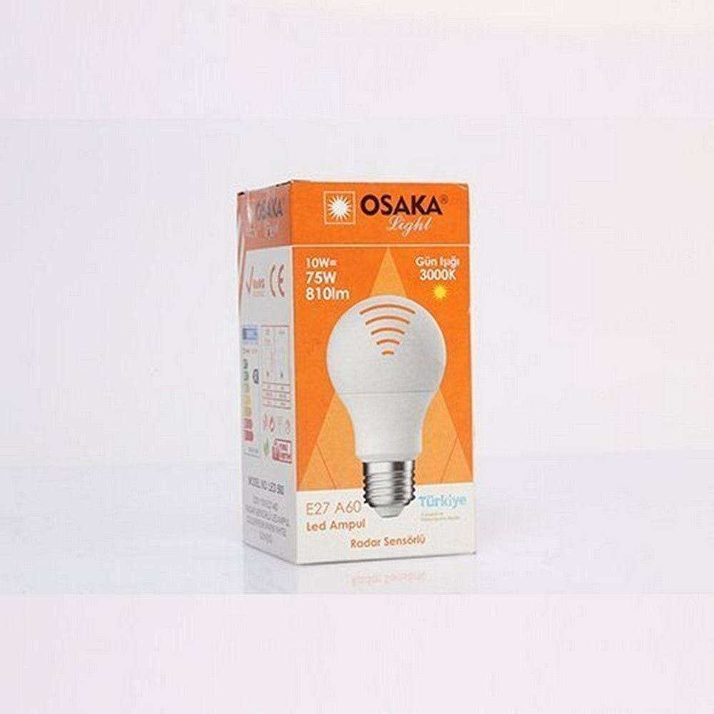 OSAKA 10W 230V E27 A60 RADAR SENSÖRLÜ LED AMPUL 6500K