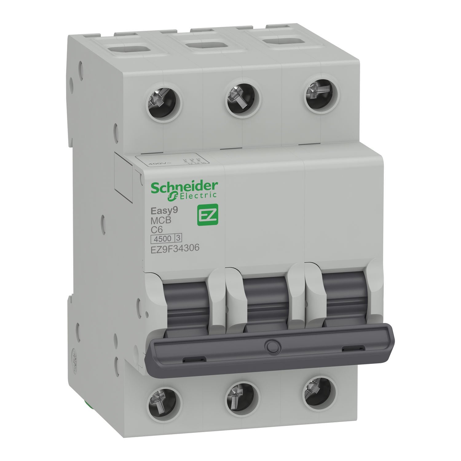 EASY9 MCB 3P 6A C 4500A 400V MINIATURE C