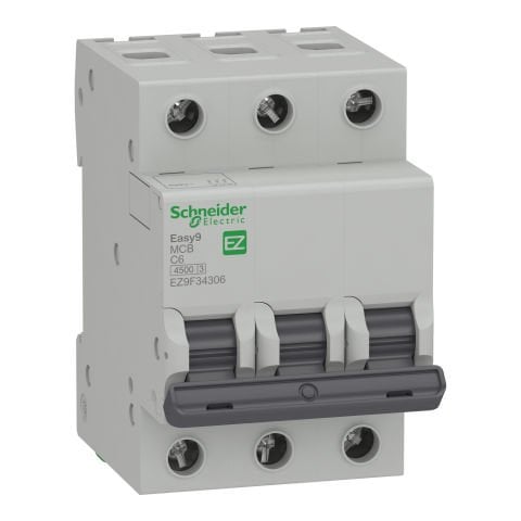 EASY9 MCB 3P 6A C 4500A 400V MINIATURE C