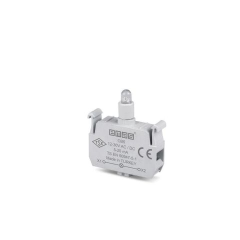 EMAS CB5 C SİNYAL BEYAZ LED BUTONLUK 12-30 V AC/DC