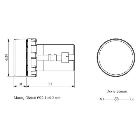EMAS MBSD024S B SERİSİ MONOBLOK SİNYAL 24V SARI