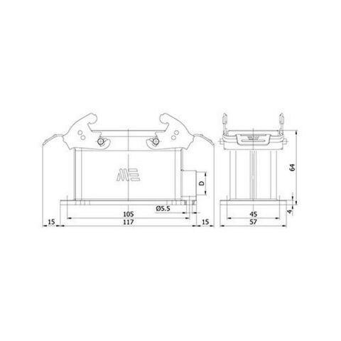 METE ENERJİ 16X16A. ÇOKLU DUVAR PRİZİ  METAL MANDALLI 403036S