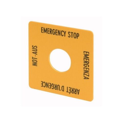 EATON M22-XYK1 BUTON AKSESUARI: ETİKET 50X50MM (ACİL DURDURMA BUTONU İÇİN)