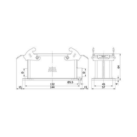 METE ENERJİ 24X16A. DUVAR PRİZ ÇİFT GİRİŞLİ METAL MANDALLI   403048S