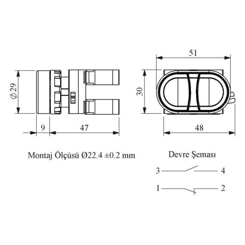 EMAS CM102K20KY C SOMUNLU METAL ÇİFT DEVRE KIRMIZI/YEŞİL