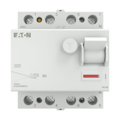EATON CLC6-40/4/003-A Artık Akım Devre Kesiciler (A tipi) 4x40A, 6kA, 30mA