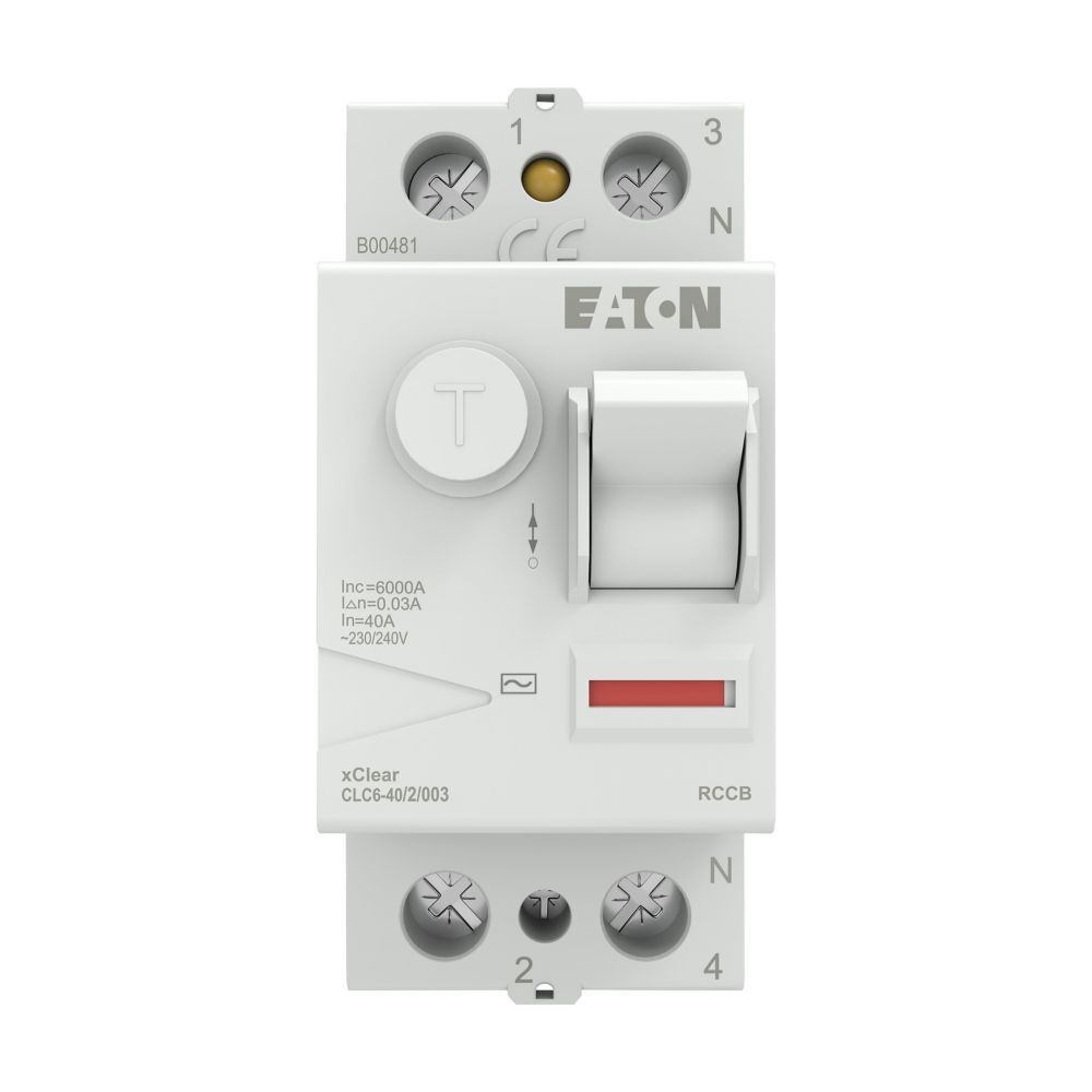 EATON CLC6-40/2/003 Artık Akım Devre Kesiciler (AC tipi) 2x40A, 6kA, 30mA-EATON